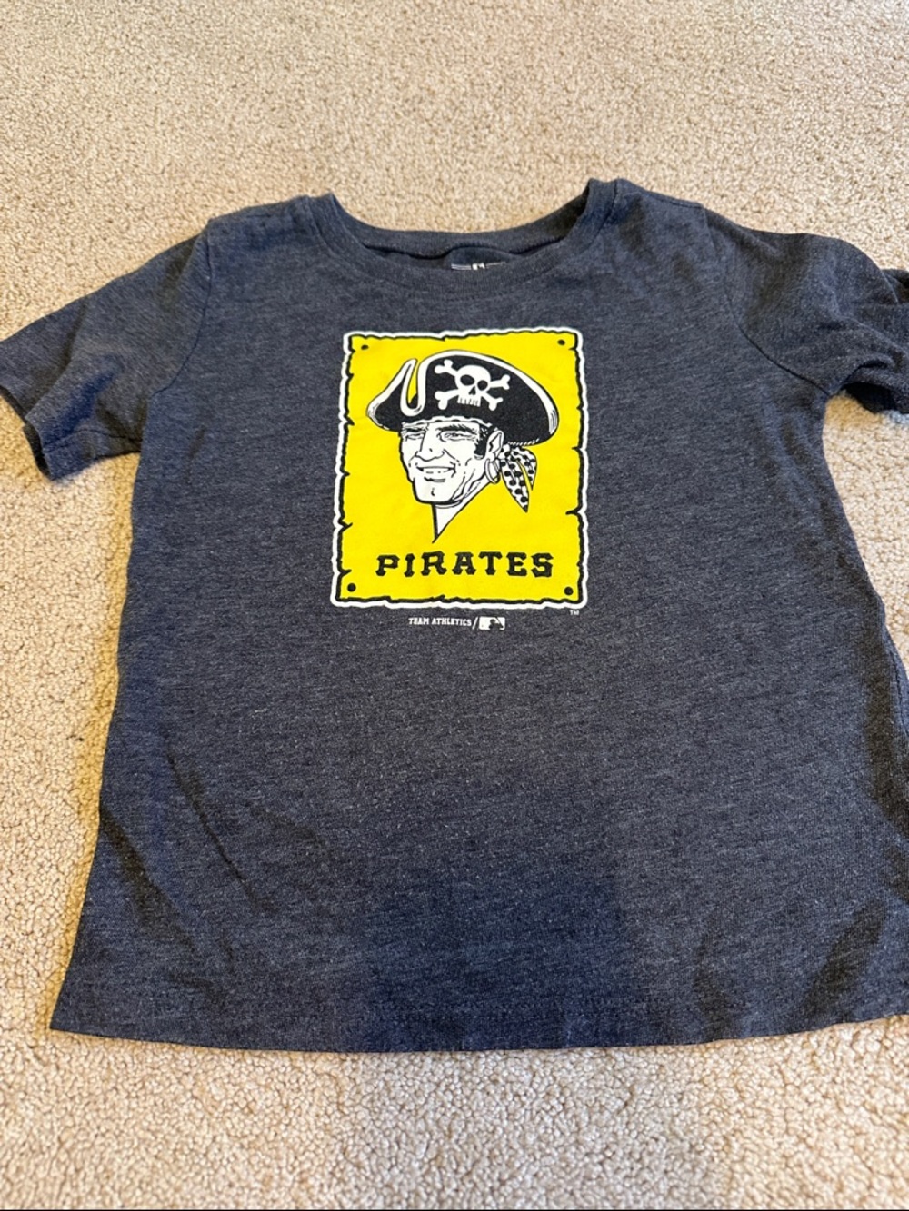 Kids Pirates Graphic Tee - Dark Heather Gray with Yellow Logo